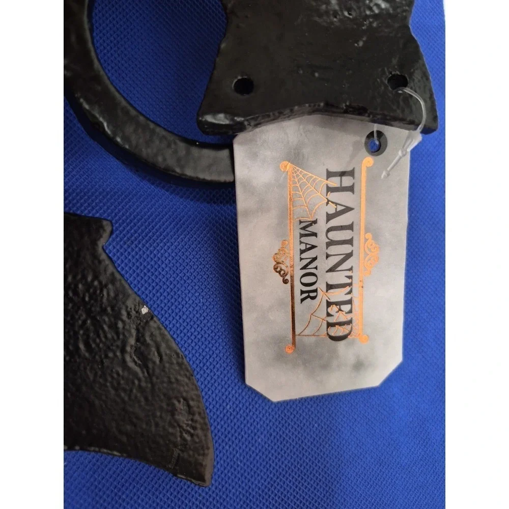 Haunted Manor Black Bat Metal Door Knocker Gothic Home Decor Halloween Spooky